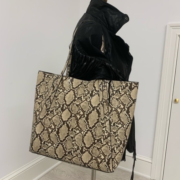 Python Vegan Leather Purse Tote Clutch Travel Set - Picture 8 of 8